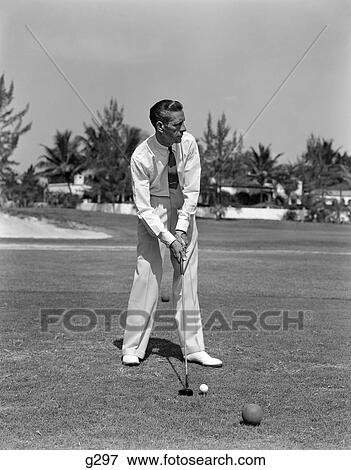 Golfer Man Miami Biltmore Hotel 1940S Retro View Large Photo Image Stock Photo - Golfer Man Miami Biltmore Hotel 1940S Retro. Fotosearch