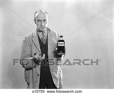 Man Bottle Poison 1940 1940S Retro View Large Photo Image Stock Photography - Man Bottle Poison 1940 1940S Retro. Fotosearch