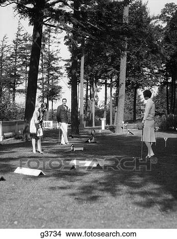Man Woman Women Obstacle Golf New Haven Hotel Aspinwall Lenor Retro 1930 1930S View Large Photo Image Picture - Man Woman Women Obstacle Golf New Haven Hotel Aspinwall Lenor Retro 1930 1930S. Fotosearch