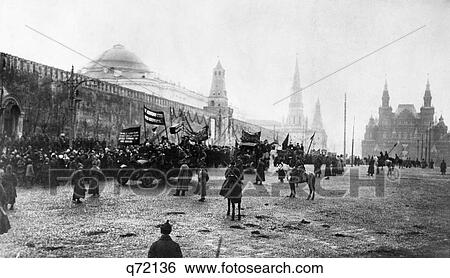 Stock Photograph - Moscow April 1923 Communist Rally Parade Demonstration In Red Square Kremlin Russian Revolution Politics Communism 1920S. Fotosearch