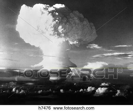 Stock Photograph - Mushroom Cloud From Atomic Bomb Set Off In South Pacific During Operation Ivy . Fotosearch