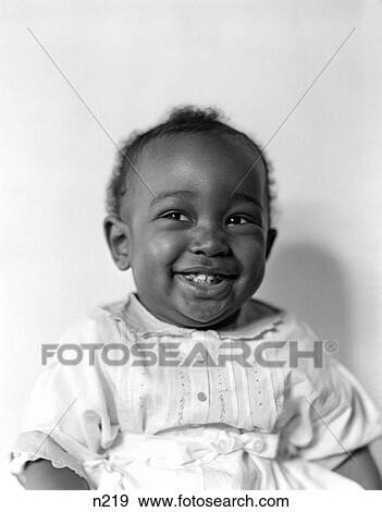 Stock Photo - Portrait Child Laughing Happy 1940S Retro. Fotosearch