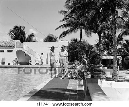 Swimming Pool Nautilus Hotel Miami Beach Pam Trees Bathing Suit 1940S Retro View Large Photo Image Stock Image - Swimming Pool Nautilus Hotel Miami Beach Pam Trees Bathing Suit 1940S Retro. Fotosearch