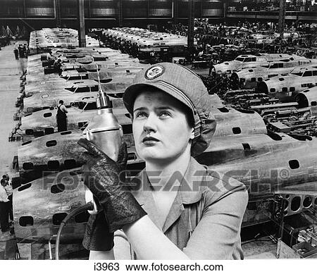 Woman Rosie The Riveter Superimposed Over Airplanes In Factory 1940 1940S Wartime Wwii Worker Work Rrr Retro View Large Photo Image Stock Image - Woman Rosie The Riveter Superimposed Over Airplanes In Factory 1940 1940S Wartime Wwii Worker Work Rrr Retro. Fotosearch