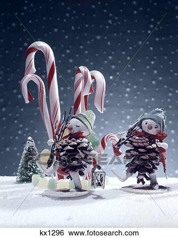 1950 1950S Retro Christmans Ornaments Candycane Pinecones Snowman View Large Photo Image Stock Photograph - 1950 1950S Retro Christmans Ornaments Candycane Pinecones Snowman . Fotosearch