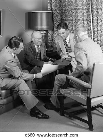 1950 1950S Retro Meeting Men Business View Large Photo Image Stock Image - 1950 1950S Retro Meeting Men Business . Fotosearch