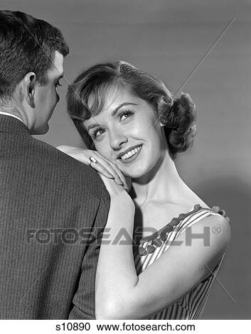 1950 1950S Woman'S Head On Man'S Shoulder View Large Photo Image Stock Image - 1950 1950S Woman'S Head On Man'S Shoulder . Fotosearch