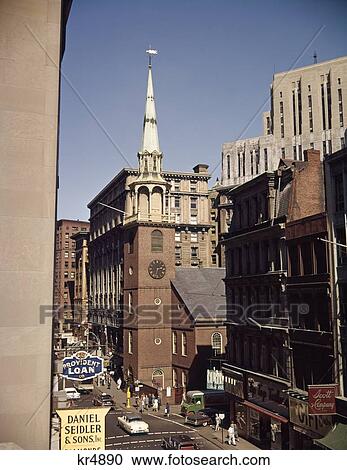 1950 1960 1950S 1960S Retro Old South Meeting House Boston Massachusetts View Large Photo Image Stock Image - 1950 1960 1950S 1960S Retro Old South Meeting House Boston Massachusetts. Fotosearch