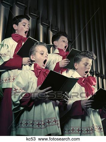 1950S 4 Choir Boys In Red & White Robes Singing Mouth Open Holding Music Sheet Church Pipe Organ Musical Instrument View Large Photo Image Stock Image - 1950S 4 Choir Boys In Red & White Robes Singing Mouth Open Holding Music Sheet Church Pipe Organ Musical Instrument. Fotosearch