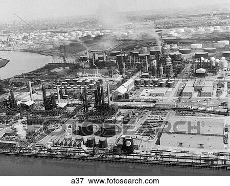 1950S Aerial Of Industrial Site On Delaware River South Of Philadelphia View Large Photo Image Stock Photo - 1950S Aerial Of Industrial Site On Delaware River South Of Philadelphia . Fotosearch