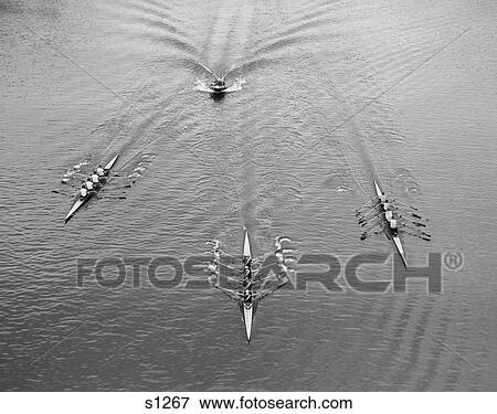 1950S Aerial Of Rowing Competition View Large Photo Image Stock Photo - 1950S Aerial Of Rowing Competition . Fotosearch