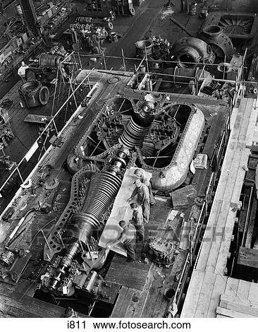 1950S Aerial Of Turbine Construction View Large Photo Image Stock Image - 1950S Aerial Of Turbine Construction . Fotosearch
