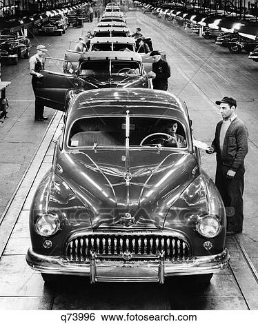 1950S Buick Automobile Assembly Line Detroit Michigan Head-On View View Large Photo Image Stock Photograph - 1950S Buick Automobile Assembly Line Detroit Michigan Head-On View . Fotosearch