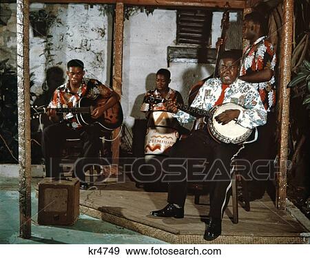 Stock Photo - 1950S Caribbean Band Nassau, Bahamas. Fotosearch