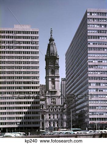 Stock Image - 1950S City Hall Philadelphia Pa. Fotosearch