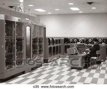 1950S Computer Room With Univac View Large Photo Image Stock Photography - 1950S Computer Room With Univac . Fotosearch