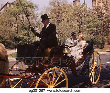 1950S Couple Riding In Hansom Cab Central Park New York City Ny View Large Photo Image Stock Photo - 1950S Couple Riding In Hansom Cab Central Park New York City Ny. Fotosearch