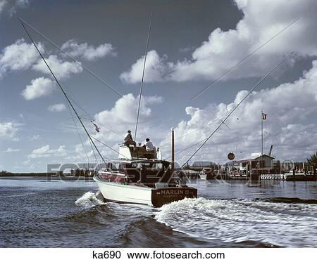 1950S Deep Sea Fishing Boat Marlin Ii Underway From Harbor Ft. Lauderdale Florida View Large Photo Image Stock Image - 1950S Deep Sea Fishing Boat Marlin Ii Underway From Harbor Ft. Lauderdale Florida. Fotosearch