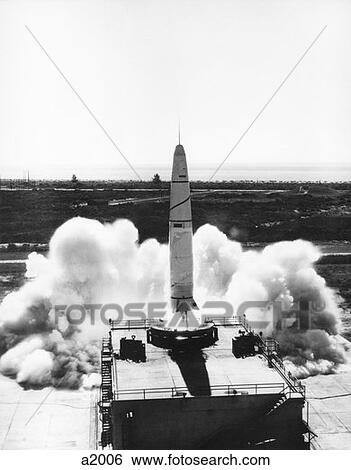 1950S Douglas Thor Air Force Missile Taking Off At Launch Pad In Cape Canaveral View Large Photo Image Stock Photograph - 1950S Douglas Thor Air Force Missile Taking Off At Launch Pad In Cape Canaveral . Fotosearch