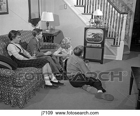 1950S Group 4 Young Teens Boys Girls Watching Television View Large Photo Image Stock Photo - 1950S Group 4 Young Teens Boys Girls Watching Television . Fotosearch