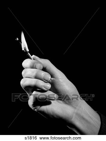 1950S Man'S Hand Holding Out Wooden Match Stick Burnt Almost Down To Fingers View Large Photo Image Stock Photograph - 1950S Man'S Hand Holding Out Wooden Match Stick Burnt Almost Down To Fingers . Fotosearch