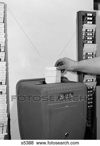 1950S Man'S Hand Punching Time Card View Large Photo Image Stock Photo - 1950S Man'S Hand Punching Time Card . Fotosearch
