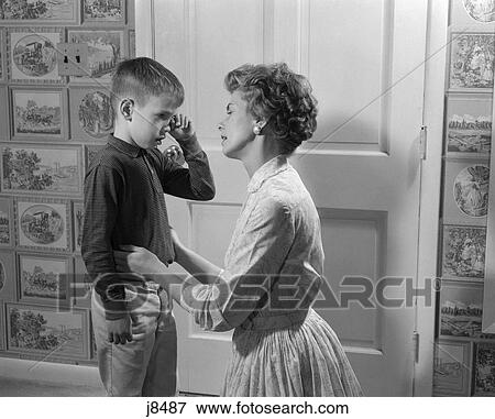 1950S Mother Consoling Helping Crying Boy View Large Photo Image Stock Photo - 1950S Mother Consoling Helping Crying Boy . Fotosearch