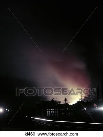 1950S Night Shot Steel Mill Birmingham Alabama View Large Photo Image Stock Image - 1950S Night Shot Steel Mill Birmingham Alabama. Fotosearch