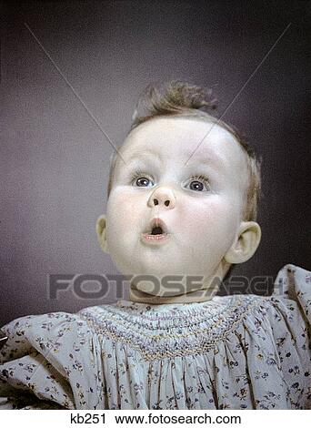 1950S Portrait Baby Cute Facial Expression Awe Wonder View Large Photo Image Stock Image - 1950S Portrait Baby Cute Facial Expression Awe Wonder. Fotosearch