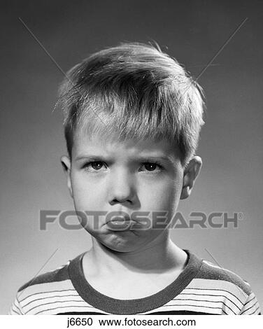 1950S Portrait Blonde Boy Sad Grumpy Angry Pouting Facial Expression View Large Photo Image Stock Image - 1950S Portrait Blonde Boy Sad Grumpy Angry Pouting Facial Expression . Fotosearch