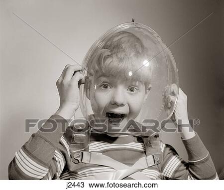 1950S Portrait Of Boy Wearing Bubble Helmet View Large Photo Image Stock Image - 1950S Portrait Of Boy Wearing Bubble Helmet . Fotosearch
