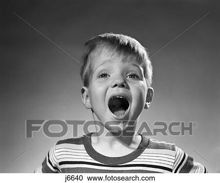 1950S Portrait Shouting Yelling Boy Round Mouth Wide Open View Large Photo Image Stock Image - 1950S Portrait Shouting Yelling Boy Round Mouth Wide Open . Fotosearch