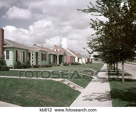 1950S Suburban Street One Family Houses Sidewalk Sioux Falls South Dakota View Large Photo Image Stock Image - 1950S Suburban Street One Family Houses Sidewalk Sioux Falls South Dakota. Fotosearch