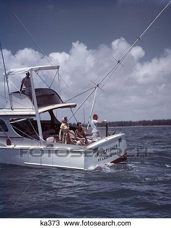 1950S White Charter Fishing Boat 3 Men 1 Woman Ft Lauderdale Florida Sport Fishing Vacation View Large Photo Image Stock Image - 1950S White Charter Fishing Boat 3 Men 1 Woman Ft Lauderdale Florida Sport Fishing Vacation . Fotosearch