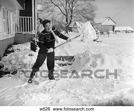 1950S Woman Struggle Working Hard Shovel Snow From Sidewalk House With Porch View Large Photo Image Stock Photograph - 1950S Woman Struggle Working Hard Shovel Snow From Sidewalk House With Porch . Fotosearch