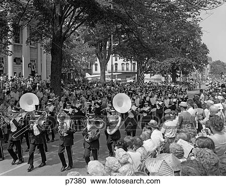 1960S Main St. Parade With Band Wellsboro Pa. View Large Photo Image Stock Image - 1960S Main St. Parade With Band Wellsboro Pa. . Fotosearch