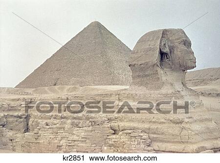 Great Pyramid Chops Sphinx Egypt 1959 1950S Retro View Large Photo Image Stock Image - Great Pyramid Chops Sphinx Egypt 1959 1950S Retro. Fotosearch