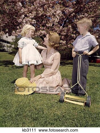 Mother And Children Outdoors View Large Photo Image Stock Image - Mother And Children Outdoors . Fotosearch