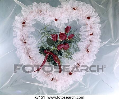 White Lace Heart Shape Center Of Red Roses Valentine Love Romance Retro 1950 1950S 1960 1960S View Large Photo Image Stock Image - White Lace Heart Shape Center Of Red Roses Valentine Love Romance Retro 1950 1950S 1960 1960S . Fotosearch