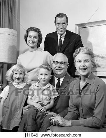 1960 1960S Retro Family 3 Generations Posing Smiling Mother Father Son Daughter View Large Photo Image Stock Photography - 1960 1960S Retro Family 3 Generations Posing Smiling Mother Father Son Daughter . Fotosearch