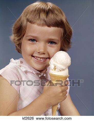 1960 1960S Retro Girl Ice Cream Cone Smile View Large Photo Image Stock Photograph - 1960 1960S Retro Girl Ice Cream Cone Smile. Fotosearch