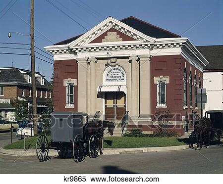 1960 1960S Retro Intercourse Pa Bank Horse Buggy Carriage Route 340 Amish View Large Photo Image Stock Photography - 1960 1960S Retro Intercourse Pa Bank Horse Buggy Carriage Route 340 Amish. Fotosearch