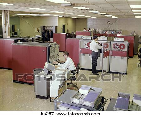 1960 1960S Retro Office Computers View Large Photo Image Stock Photo - 1960 1960S Retro Office Computers . Fotosearch