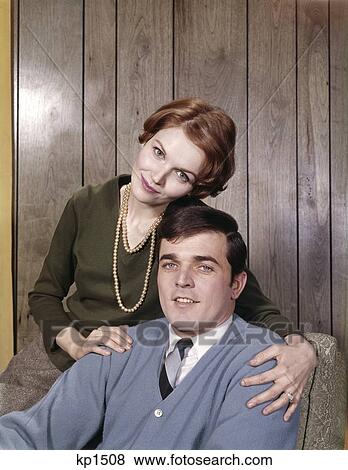 1960 1960S Retro Portrait Man Woman View Large Photo Image Stock Photo - 1960 1960S Retro Portrait Man Woman. Fotosearch