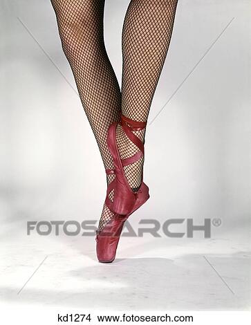 1960 1960S Retro Woman Dancer Red Stockings Fishnet Ballet Shoes View Large Photo Image Picture - 1960 1960S Retro Woman Dancer Red Stockings Fishnet Ballet Shoes. Fotosearch