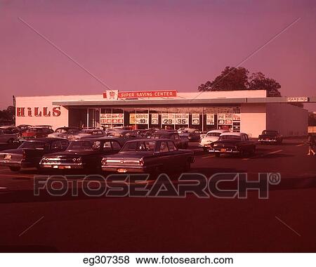 1960 1960S Suburban Grocery Store Building And Parking Lot Super Savings Center View Large Photo Image Stock Photo - 1960 1960S Suburban Grocery Store Building And Parking Lot Super Savings Center. Fotosearch