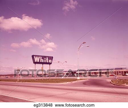 1960A Sign By Shopping Center View Large Photo Image Stock Photo - 1960A Sign By Shopping Center. Fotosearch