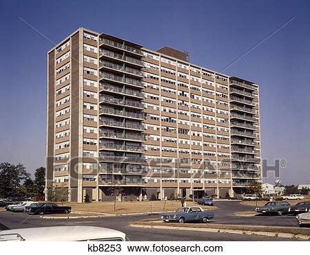 1960S Architecture High Rise Apartment Building View Large Photo Image Stock Image - 1960S Architecture High Rise Apartment Building. Fotosearch