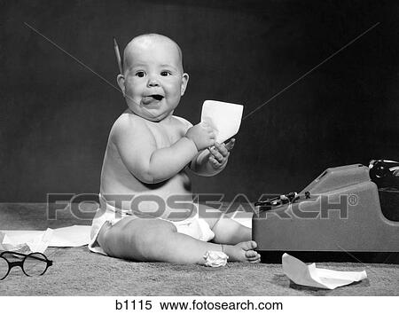 1960S Baby At Adding Machine View Large Photo Image Stock Photography - 1960S Baby At Adding Machine . Fotosearch