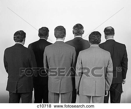 1960S Backview Of Six Buisness Men View Large Photo Image Stock Photo - 1960S Backview Of Six Buisness Men . Fotosearch